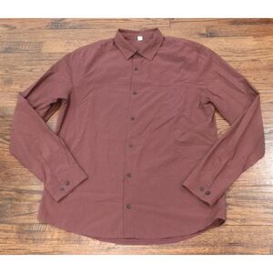 Lululemon Athletica Maroon Burgundy Button down Long Sleeve Shirt Men's  Large